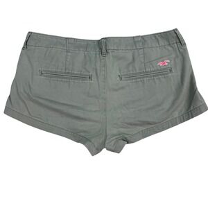 VTG Y2K Hollister Low Rise Chino Shorts Sage Size 7 W28 Seagull Logo Micro 1.5"